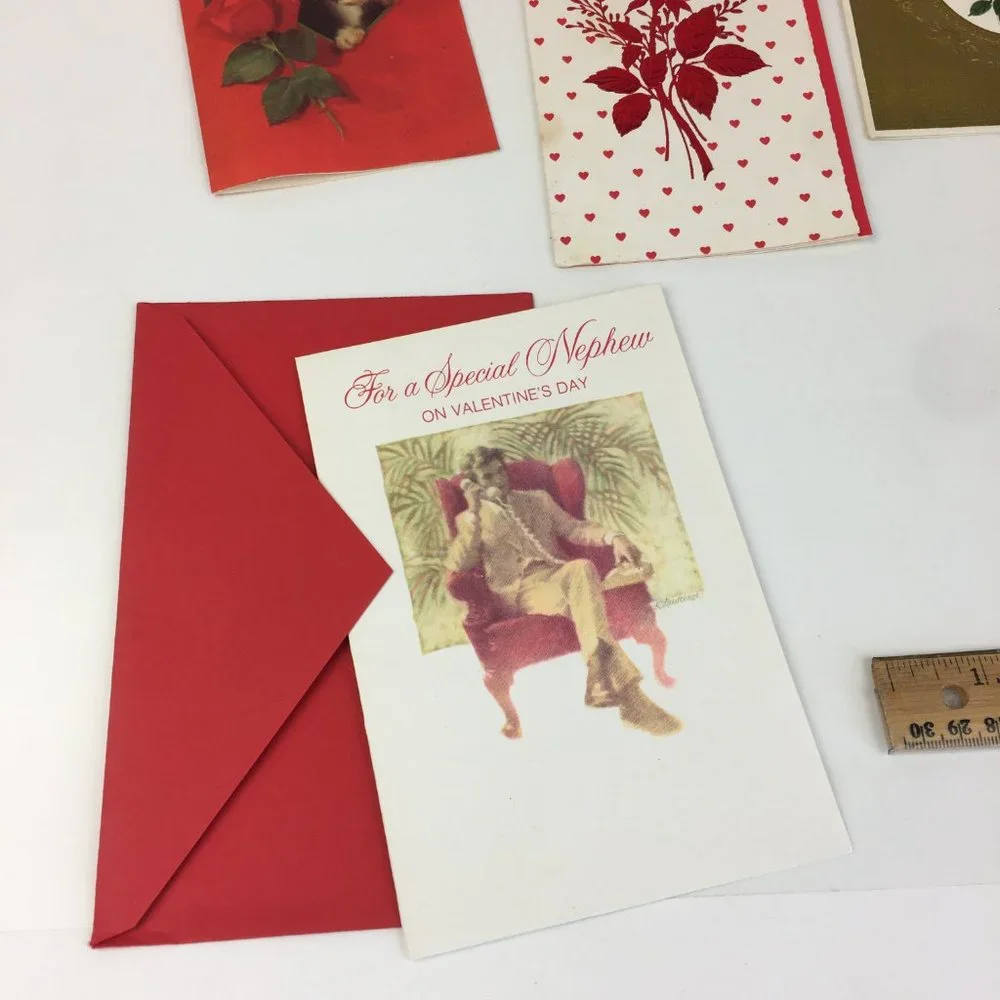 Vtg lot of 9 Used Valentines Day Greeting Cards Upcycle Scrapbook Repurpose READ